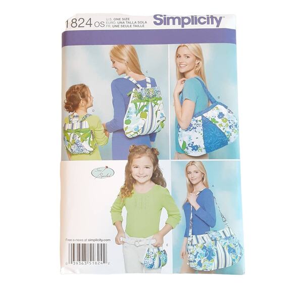 Simplicity 1824 2170 Quilted Handbag Scarf Variations Accessory Pattern Set - Picture 2 of 11